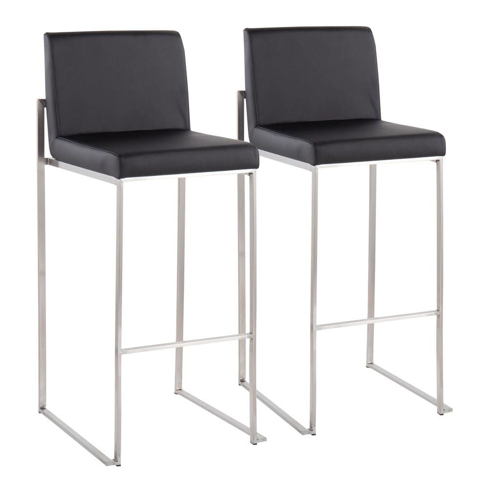 Adjustable Gold Steel and White Faux Leather Bar Stool