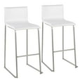 thumbnail image 1 of LumiSource Stainless Steel, White PU Mara Barstool - Set of 2, 1 of 8