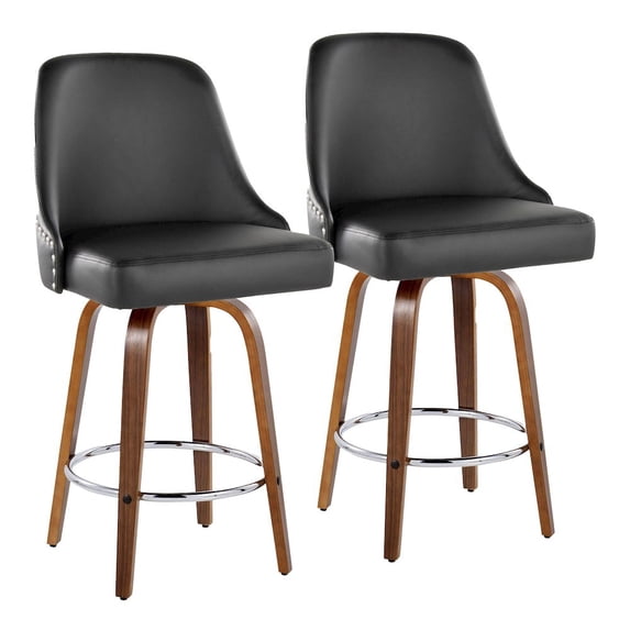 LumiSource Studded Marcel 26" Fixed-Height Counter Stool - Set of 2