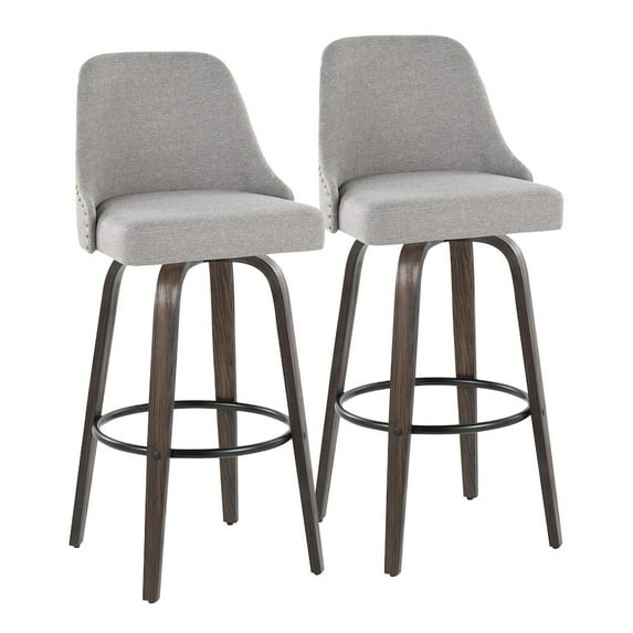 LumiSource Studded Marcel 30" Fixed-Height Barstool - Set of 2