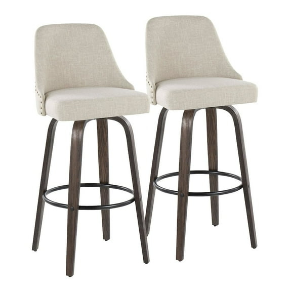 LumiSource Studded Marcel 30" Fixed-Height Barstool - Set of 2