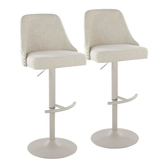 LumiSource Studded Marcel Adjustable Barstool - Set of 2