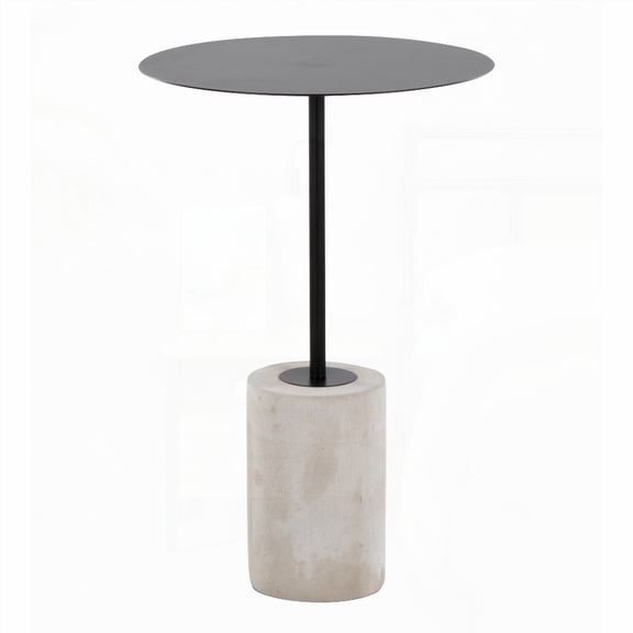 LumiSource Symbol Side Table: Concrete & Black Steel Contemporary Look