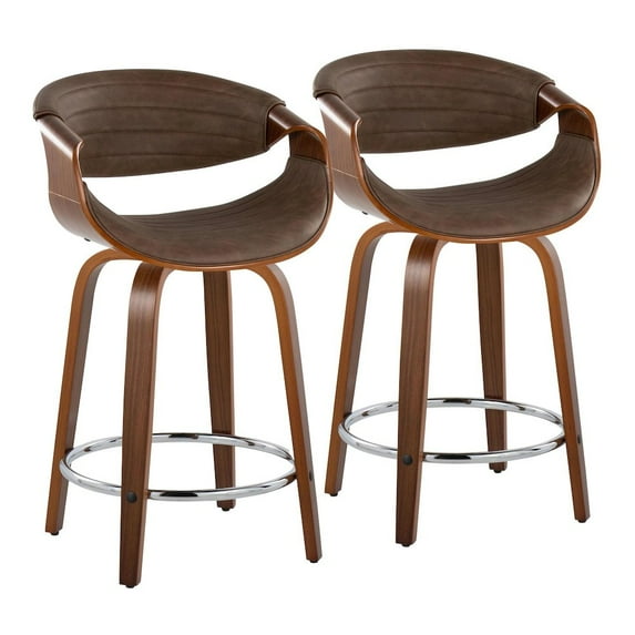 LumiSource Symphony 24" Fixed-Height Counter Stool - Set of 2