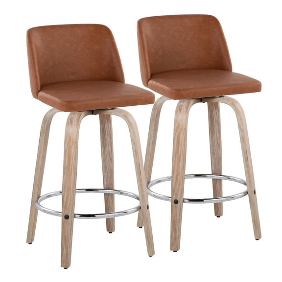LumiSource Toriano 26" Fixed-Height Counter Stool - Set of 2