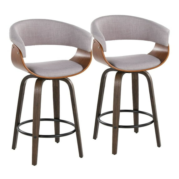 LumiSource Vintage Mod 26" Fixed-Height Counter Stool - Set of 2