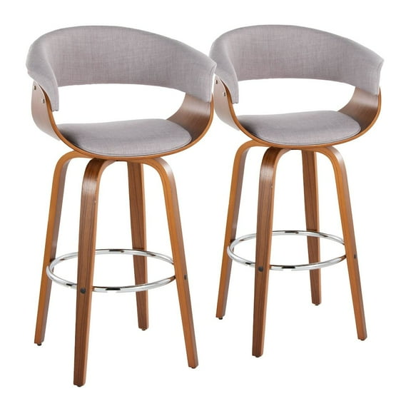 LumiSource Vintage Mod 30" Fixed-Height Barstool - Set of 2