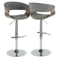 thumbnail image 1 of LumiSource Walnut, Light Grey Vintage Mod Barstool, 1 of 10