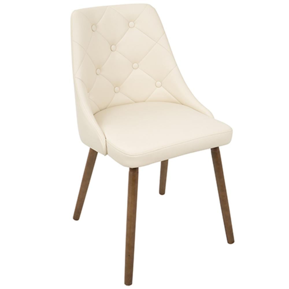 Giovanni Cream Faux Leather Upholstered Parsons Side Chair