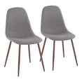 thumbnail image 1 of Lumisource Pebble Contemporary Chair in Walnut Metal and Charcoal Fabric - Set of 2, 1 of 8
