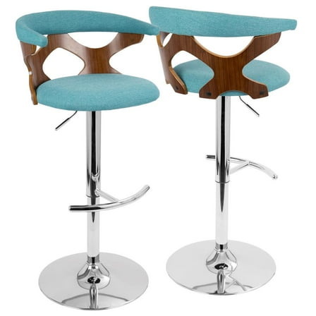 LumiSource Walnut, Teal Gardenia Barstool