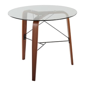 Carson Carrington Culnady Mid-Century Modern Round Dinette Table Walnut Walnut Finish