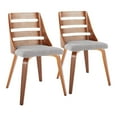 thumbnail image 1 of LumiSource Walnut Wood, Grey Fabric Trevi Chair - Set of 2, 1 of 6
