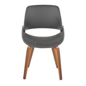 Carson Carrington Svellingen Dining Chair with Bent Wood Legs (Set of 2) Grey Faux Leather/Walnut Wood