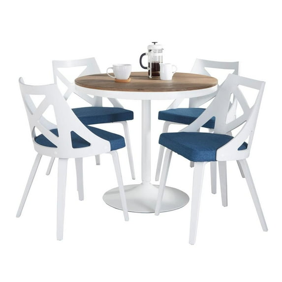 LumiSource White Dakota-Charlotte Dining Set - 5 Piece