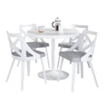 thumbnail image 1 of Dakota-Charlotte Dining Set, Small Dining Table Set for 4, Kitchen Table Chairs Set of 4, Kitchen & Dining Room Sets, Kitchen Table Sets, Dining Room Table Set for 4 (Light Grey), 1 of 5