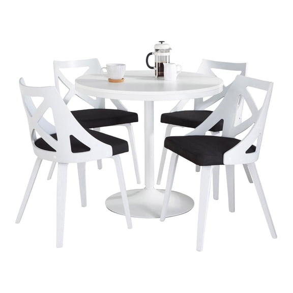 LumiSource White Dakota-Charlotte Dining Set - 5 Piece