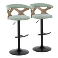 thumbnail image 1 of Gardenia Adjustable Bar Stool, Chrome Bar Stools, Bar Chairs, Swivel Bar Stools, Bar Stools Set of 2 (Seafoam Green Fabric), 1 of 6