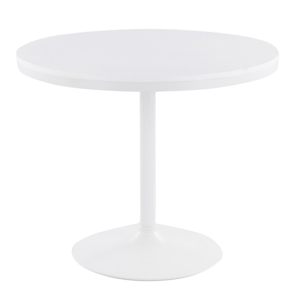 36" Dakota White Wood Industrial Round Dining Table
