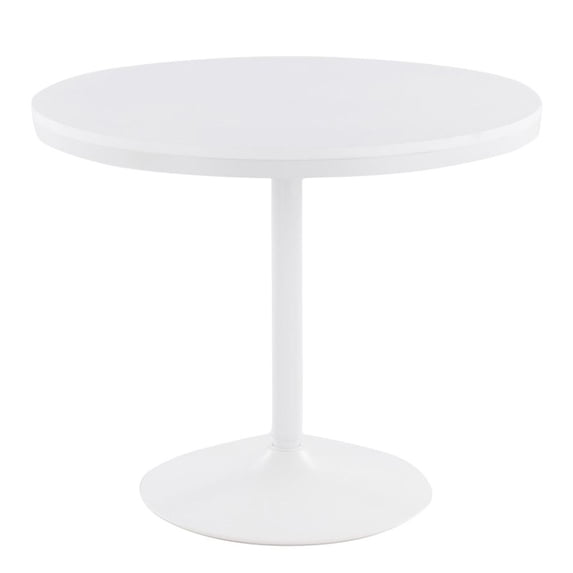 LumiSource White Steel, White Wood Dakota Dining Table