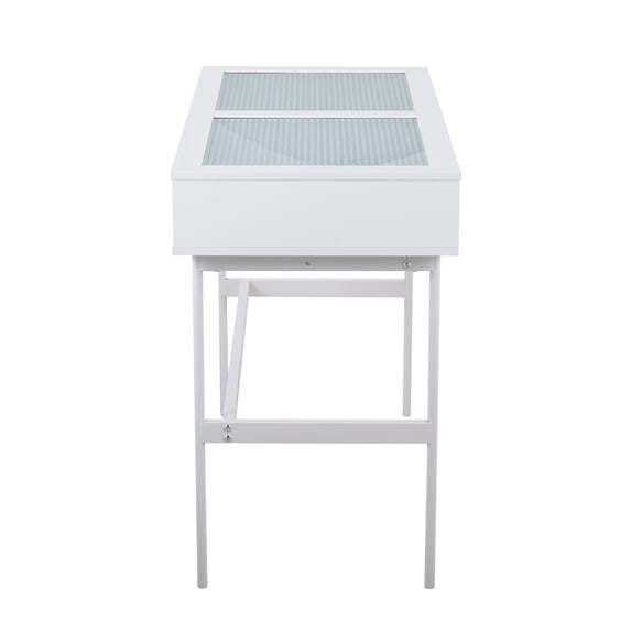 Lumisource Emery Contemporary Console Table With White Steel Finish TBC-EMRY WW