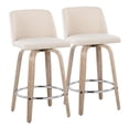 thumbnail image 1 of LumiSource White Toriano 26" Fixed-Height Counter Stool - Set of 2, 1 of 6