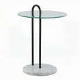 thumbnail image 1 of LumiSource's Claire Side Table - White Marble Base, Black Metal Frame & Clear Glass Top - Contemporary Style, 1 of 5