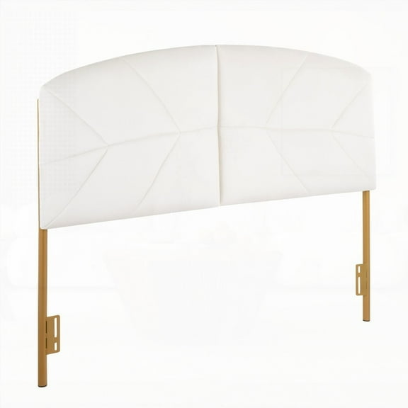 LumiSource's Lindsey Headboard with Gold Steel and Cream Velvet for Bedroom Style