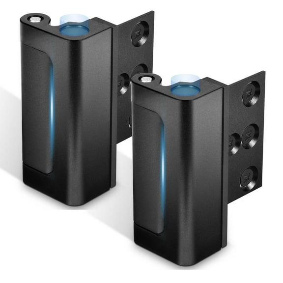 Lumiadot 2Pack Home Security Door Reinforcement Lock Childproof, Add High Security to Home Prevent Unauthorized Entry, Aluminum Construction Finish, Black