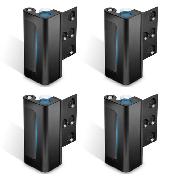 Lumiadot 4Pack Home Security Door Reinforcement Lock Childproof, Add High Security to Home Prevent Unauthorized Entry, Aluminum Construction Finish, Black
