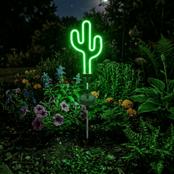 Lumiartisan Cactus Solar Garden Stake Lights Outdoor Waterproof 29.5in