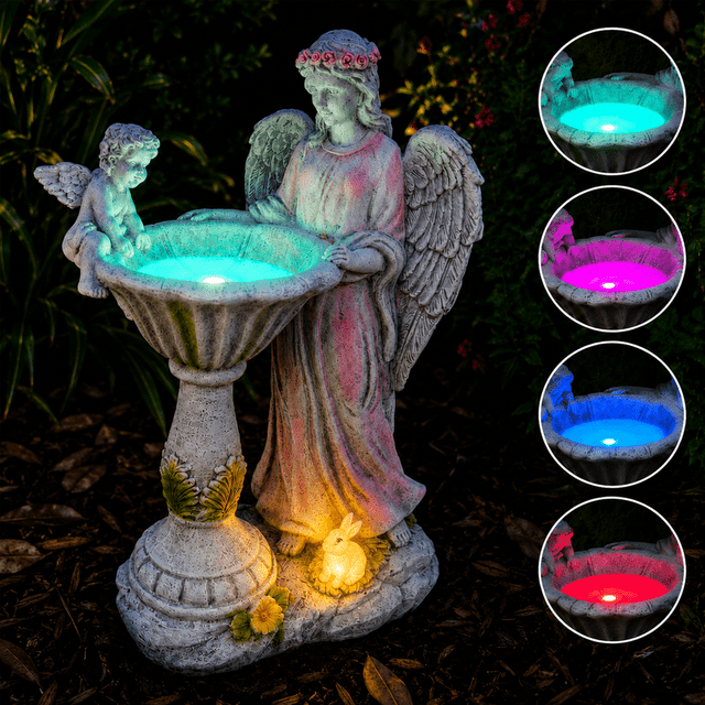 Lumiartisan Solar Angel Garden Statue, Color-Changing LED, 11.4in ...