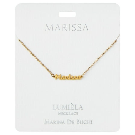 Lumiela Personalized Nameplate Necklace in Gold Tone