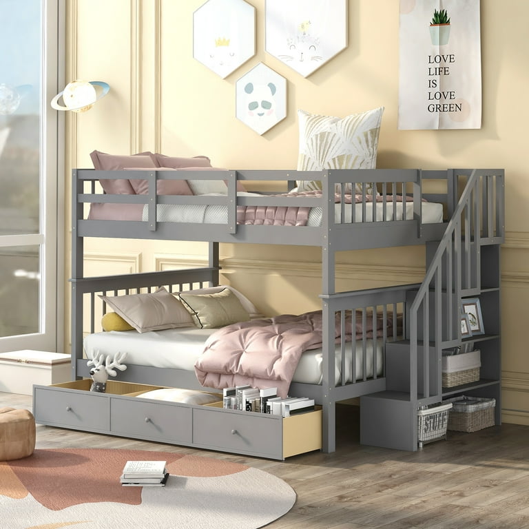 Bunk bed with side on sale steps