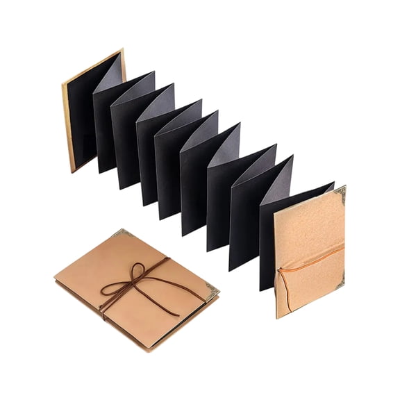 Lumifun Accordion Scrapbook Albums 4.5 × 6.8 inch, Stretchable Folding Photo Collection DIY Handmade Memory Book, Kraft Paper Photo Albums for Anniversary, Graduation, Wedding, Birthday