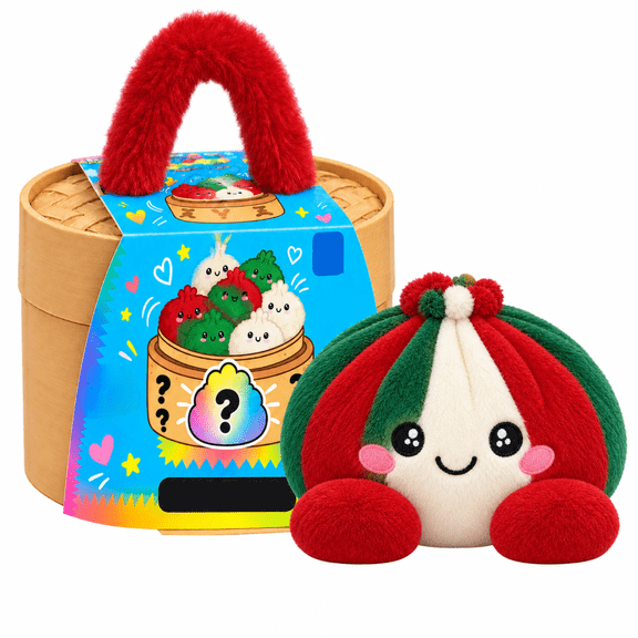 Lumifun Christmas Steamed Bun Plush Toy 6 inch, Soft Gradient Stuffed Bun Stress Relief Plushie with Steamer Gift Box, Christmas Holiday Birthday Surprise Gift for Kids Adults