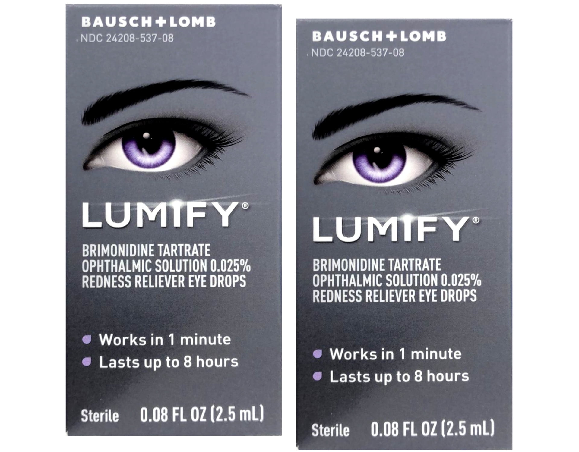 Lumify Redness Reliever Eye Drops, 0.08 fl oz Sterile, 2.5mL (2 Pack