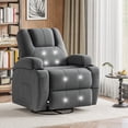 thumbnail image 1 of Vineego 360° Swivel Recliner Oversized Massage Rocking Chair Nursery Chair Power Living Room Furniture With Two Cup Holder,Gray, 1 of 7