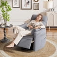 thumbnail image 1 of Vineego 360°Swivel Rocker Recliner Chair Armrest-Style Massage Recliner with Comfy High Back for Living Room,Loop Yarn Gray, 1 of 8