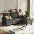 thumbnail image 1 of Lumihaven 70.8" L-Shaped Sectional Sofa with Ottoman Ergonomic Support Sofa Couch for Small Spaces Living Room, Apartment,Dark Gray, 1 of 8