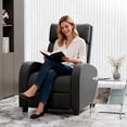 thumbnail image 1 of Vineego PU Leather Recliner Chair - Adjustable Backrest, Ergonomic Support & Compact Design for Living Room,Black, 1 of 9