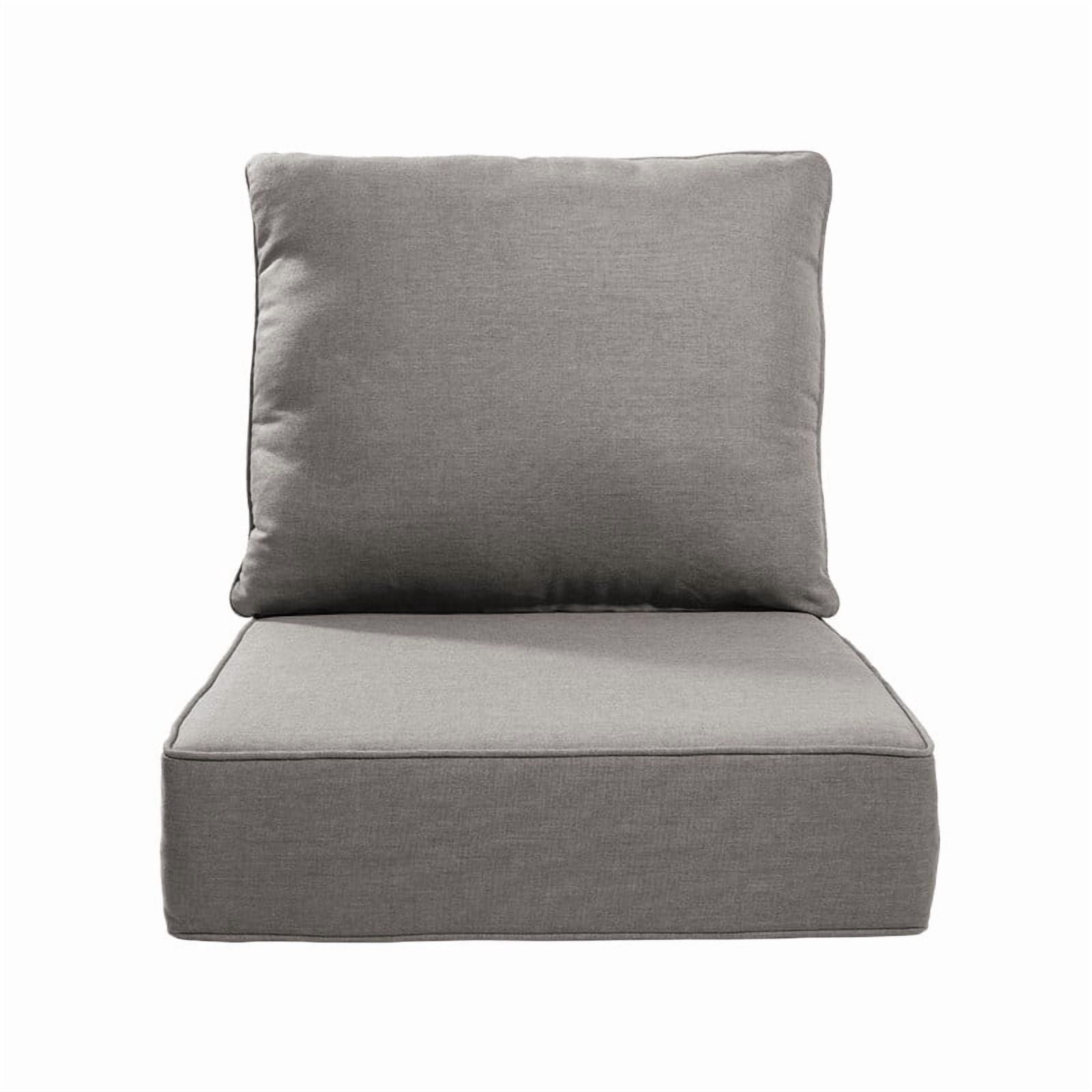 24" x 22" x 6" Outdoor Seat and Back Cushion, Pack of 1, Replacement Furniture Cushions Deep Seating for Patio Sofas Chairs, Gray