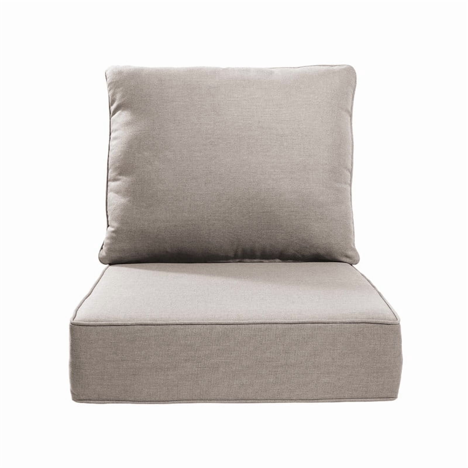 Outdoor Chair Cushions Set 24 x 24 x 6 inch, Waterproof & Fade Resistant Patio Furniture Replacement Deep Seat & Back Cushions for Patio Chair Sofa Couch, Beige