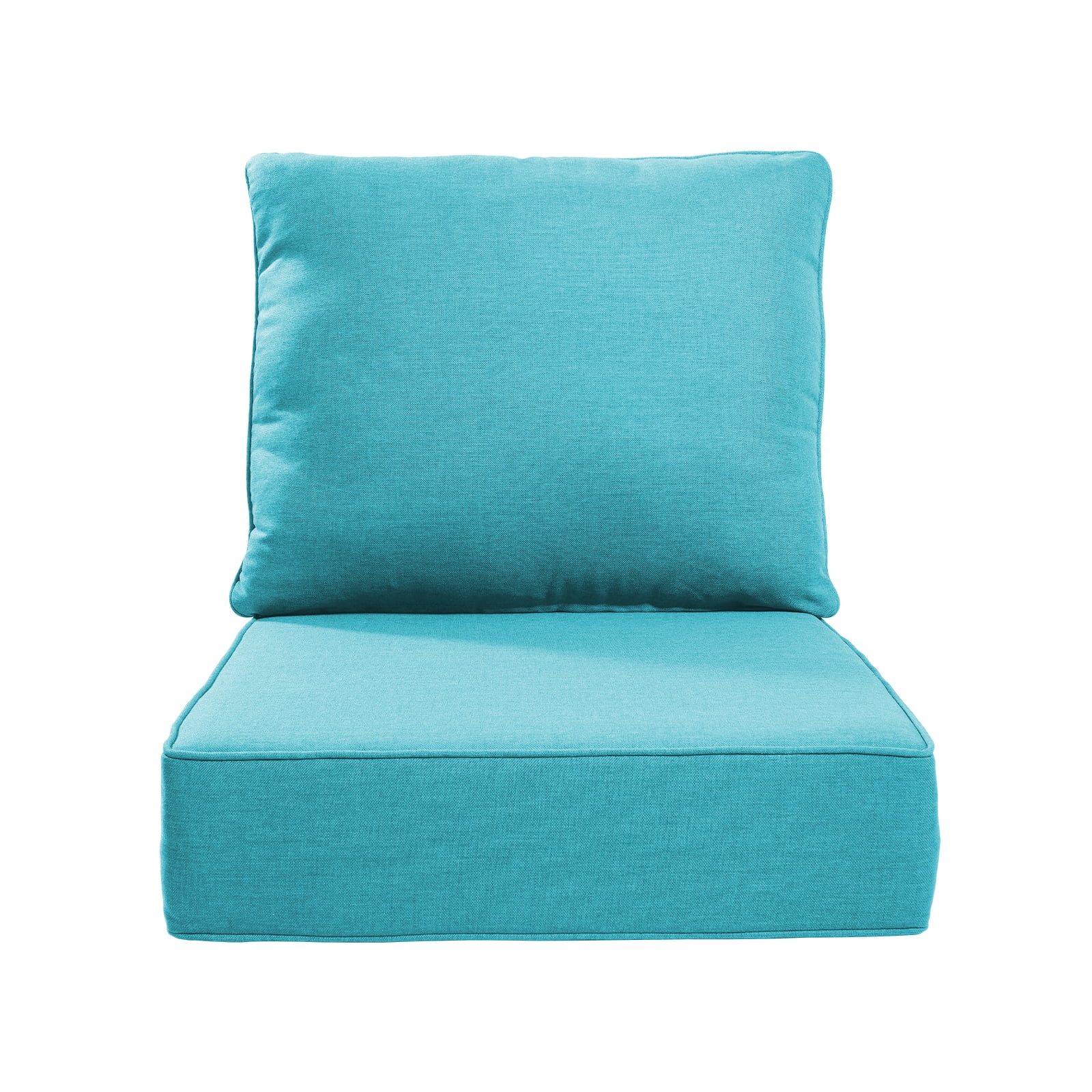 Lumiinofami Outdoor Chair Cushions Set 24 x 24 x 6 Inch, Waterproof & Fade Resistant Patio Furniture Replacement Deep Seat & Back Seat Cushions for Patio Chair Sofa Couch, Lake Blue