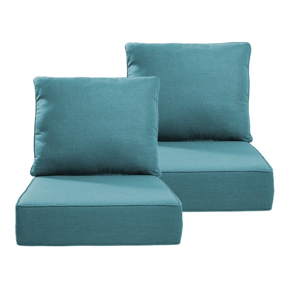Lumiinofami Outdoor Chair Cushions Set 24 x 24 x 6 Inch, Waterproof & Fade Resistant Patio Furniture Replacement Deep Seat & Back Seat Cushions for Patio Chair Sofa Couch, Green