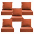 thumbnail image 1 of Outdoor Chair Cushions Set 24 x 24 x 6 inch, Waterproof & Fade Resistant Patio Furniture Replacement Deep Seat & Back Cushions for Patio Chair Sofa Couch, Orange, 1 of 8