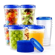 Lumikrypt 10 Pack 34 oz Freezer Storage Containers, Plastic Containers with Twist Top Lid, BPA Free, Reusable & Thickened Soup and Food Storage Containers, for 