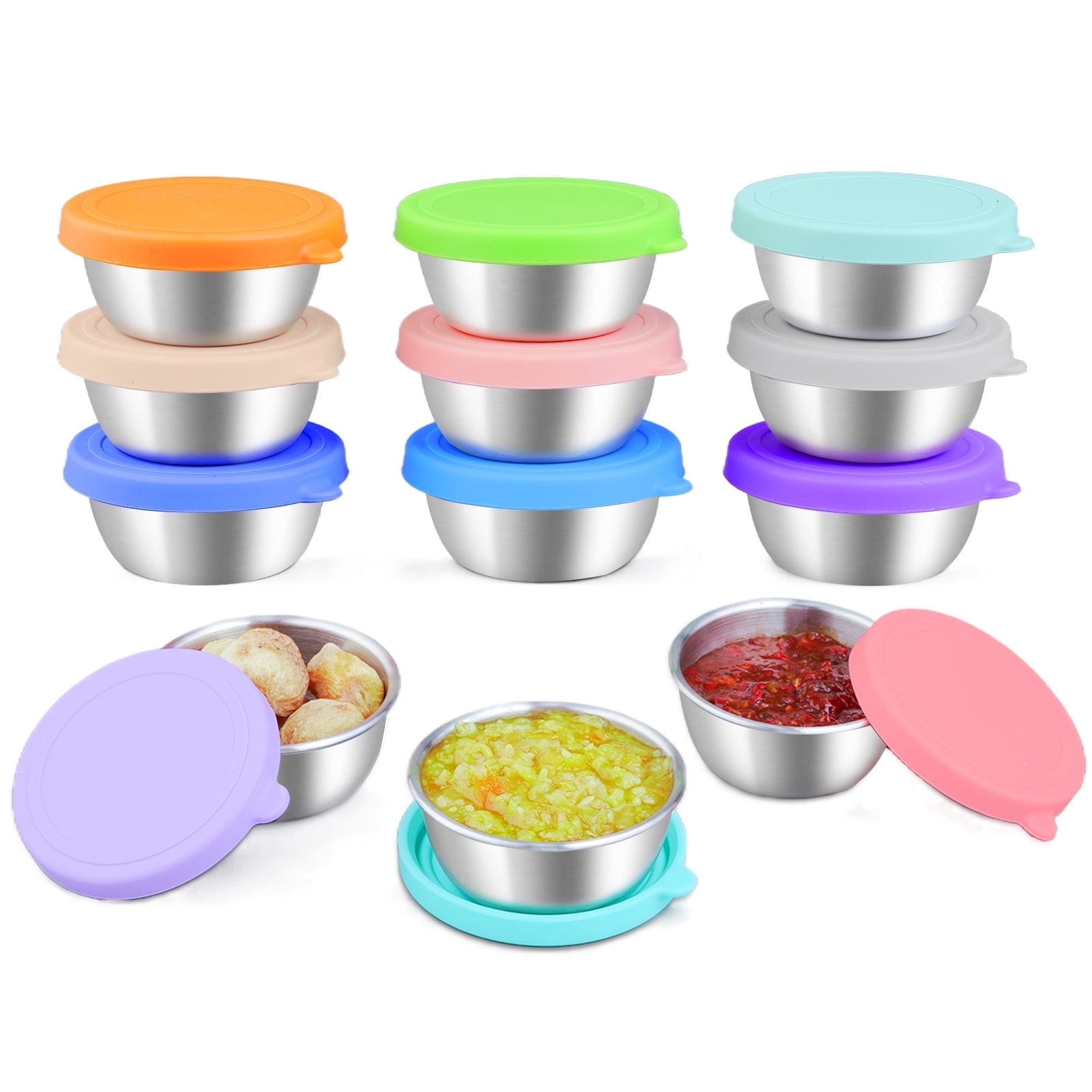 Lumikrypt 12 Pack Small Salad Dressing Containers To Go, 1.6 oz Leak ...