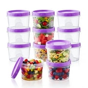 Lumikrypt 12Pcs 17Oz Plastic Food Storage Containers with Twist Top Lid, Food Freezer Storage Containers, Reusable Soup Containers, Thickened Food Containers for Lunch, Salad, Soup, Oats.