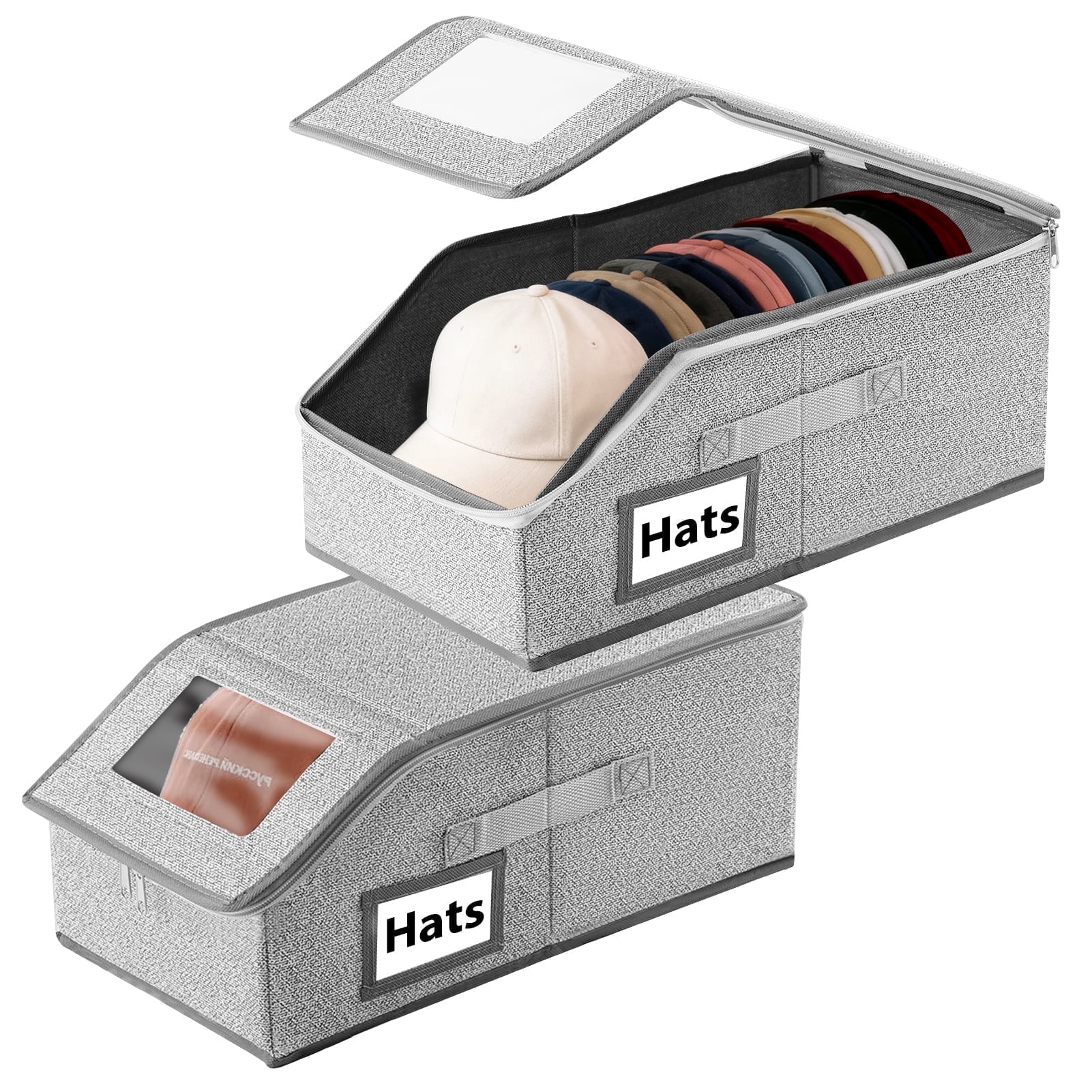 Lumikrypt 2 Pcs Stackable Hat Storage for Baseball Caps, Hat Organizer ...